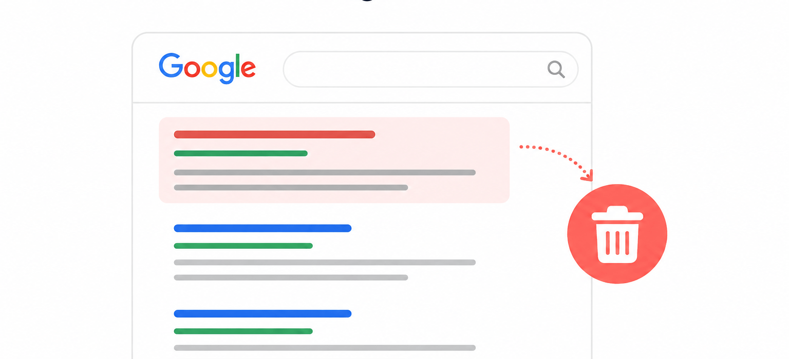 Google search result removal and URL assessment service